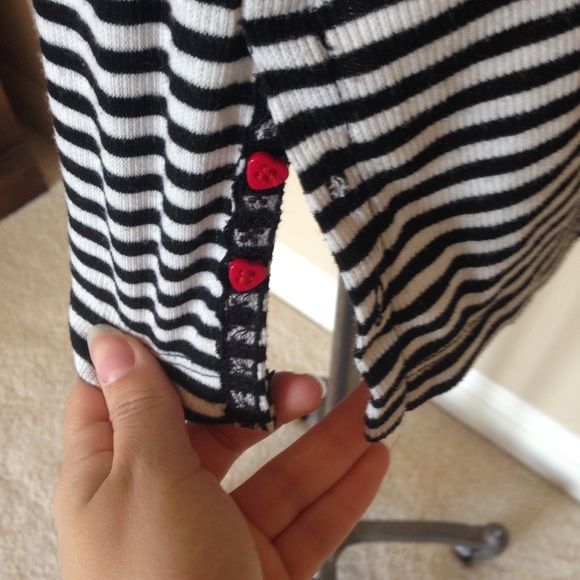 Betsey Johnson striped long sleeve pyjama top M - Picture 3 of 4